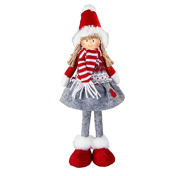 MICA Weihnachtsfigur Dekokind stehend - rot, grau, weiß - aus Textil - ca. günstig online kaufen