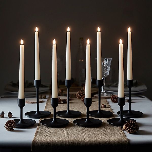 8er Set TruGlow® LED Stabkerzen Echtwachs elfenbeinfarben mit Fernbedienung günstig online kaufen