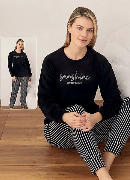 fashionshowcase Pyjama Damen Velours Schlafanzug Soft Samt 100% Baumwolle ( günstig online kaufen