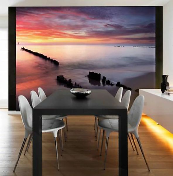 artgeist Fototapete Sonnenaufgang an der Ostsee mehrfarbig Gr. 200 x 154 günstig online kaufen