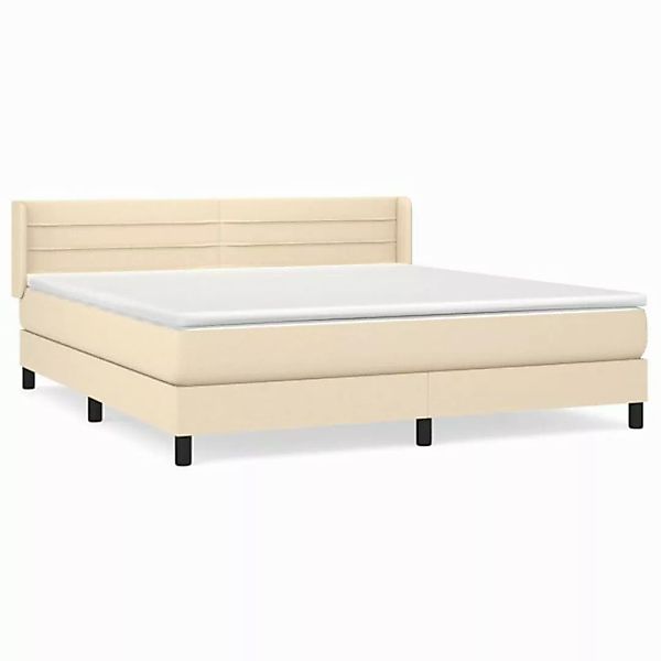 vidaXL Boxspringbett Boxspringbett mit Matratze Creme 160x200 cm Stoff Bett günstig online kaufen