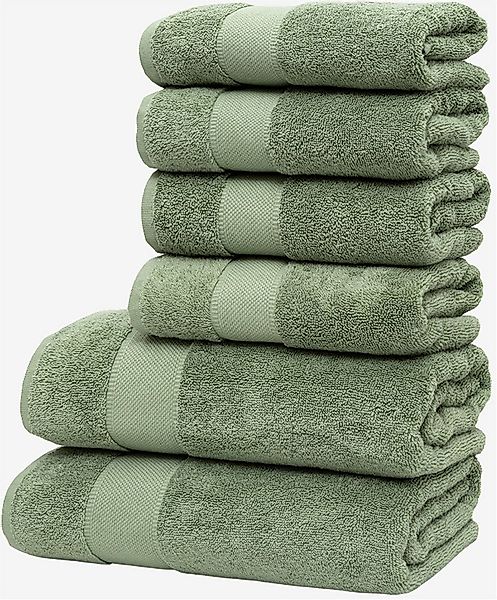 Wolkenfeld Handtuch Set Premium Low-Twist Baumwolle 550 g/m² – 6-teiliges B günstig online kaufen