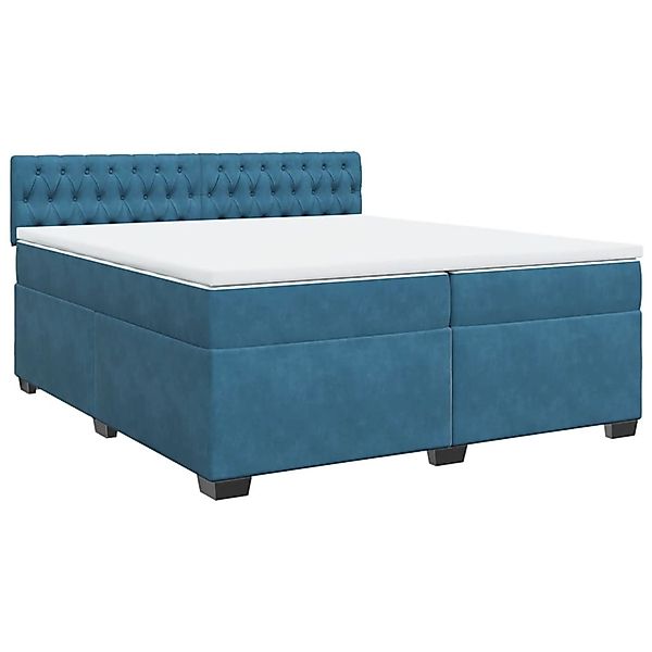 vidaXL Boxspringbett mit Matratze Blau 200x200 cm Samt2107130 günstig online kaufen