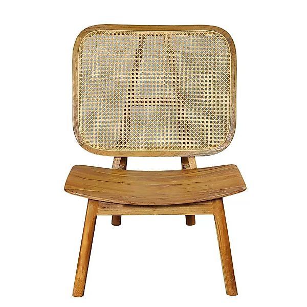 Sessel aus Rattan und Teak Massivholz 40 cm Sitzhöhe günstig online kaufen
