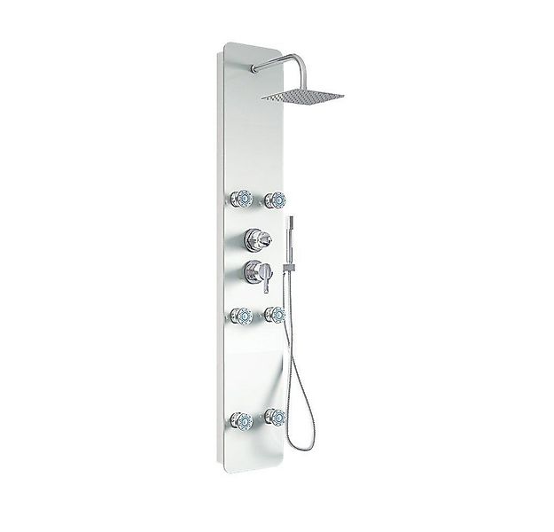 HOME DELUXE Duscharmatur Duschpaneel DIVE - Weiß inkl. Tropenbrause und kom günstig online kaufen