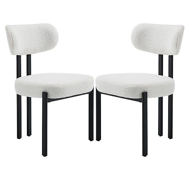 WAHSON OFFICE CHAIRS Esszimmerstuhl aus Teddystoff 2er Set Küchenstuhl mit günstig online kaufen