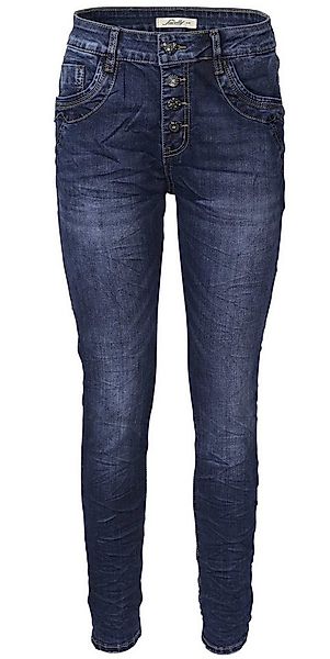 Jewelly Regular-fit-Jeans Jeans, Stretch Jeans Five-Pocket im Crash-Look günstig online kaufen