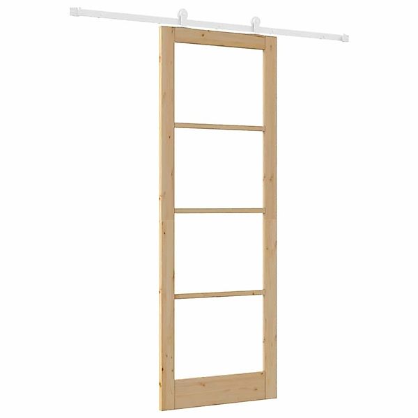 vidaXL Schiebetür ORKDAL Braun 83 x 232 cm Holz und Metall 3332085 günstig online kaufen