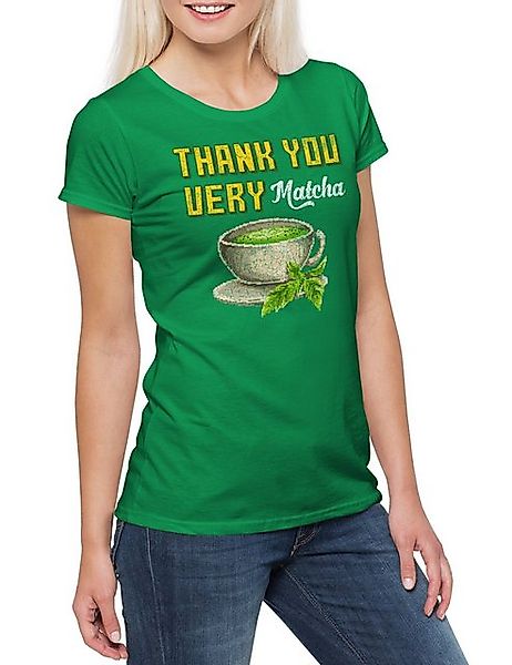 Urban Backwoods Print-Shirt Thank You Very Matcha Damen T-Shirt Tea Japan J günstig online kaufen