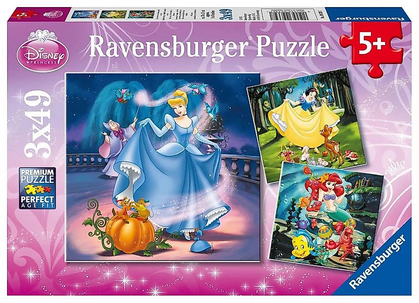 Ravensburger Puzzle Disney Princess: Schneewittchen, Aschenputtel, Arielle. günstig online kaufen