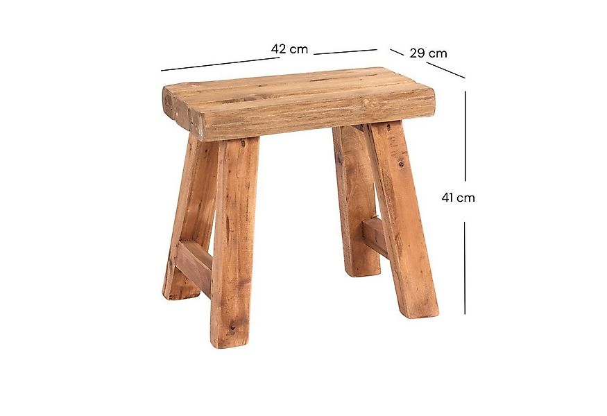 DESIGN DELIGHTS Hocker SITZHOCKER "RUSTIC", 41x42x24cm (HxBxT), Holz massiv günstig online kaufen
