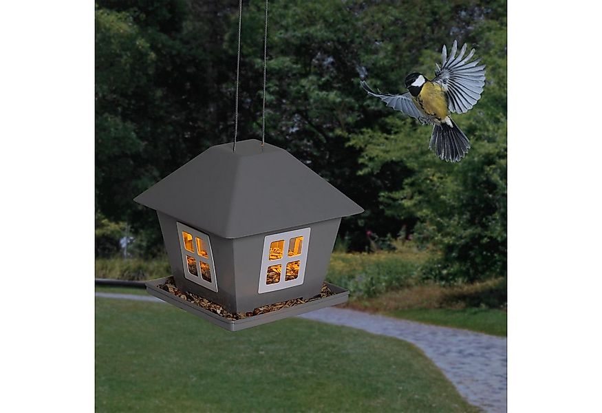 Gravidus Vogelhaus LED Solar Vogelfutterhaus mit Licht zum Aufhängen Garten günstig online kaufen