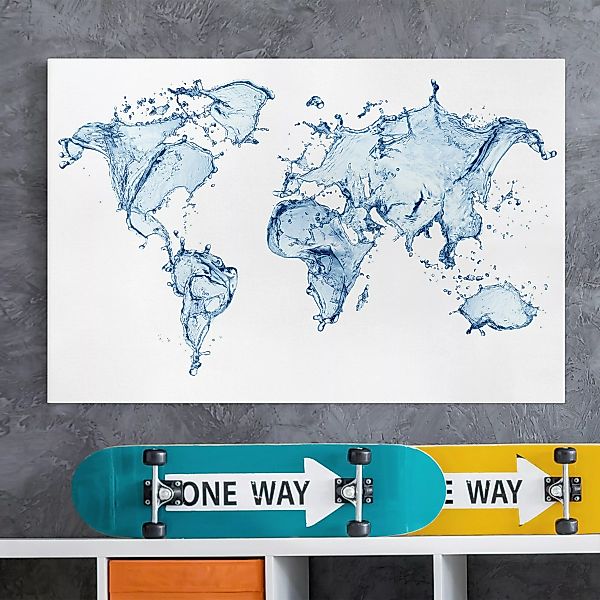 Leinwandbild Weltkarte - Querformat Meereswelt günstig online kaufen