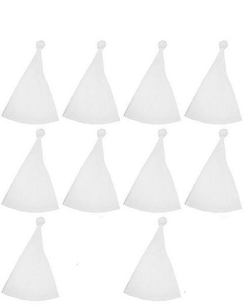 Das Kostümland Kostüm 10er Set Schlafmütze mit Bommel - Weiß, Zubehör K günstig online kaufen