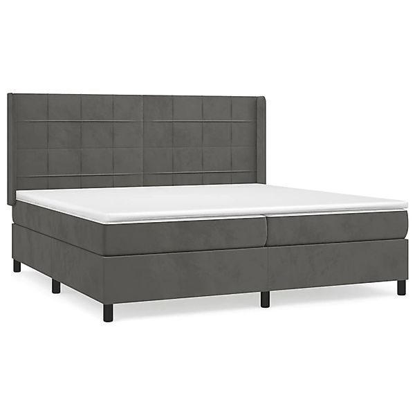 vidaXL Boxspringbett mit Matratze Dunkelgrau 200x200 cm Samt1468938 günstig online kaufen