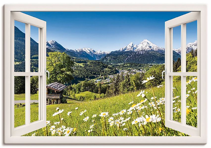 Artland Wandbild "Fensterblick Bayerischen Alpen" Berge 1 Stk. tlg. als Lei günstig online kaufen