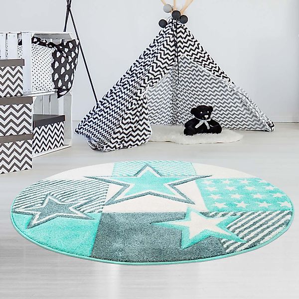 Carpet City "Bueno Kids 1451" rund 13 mm Höhe Spielteppich, Sterne, 3D-Effe günstig online kaufen