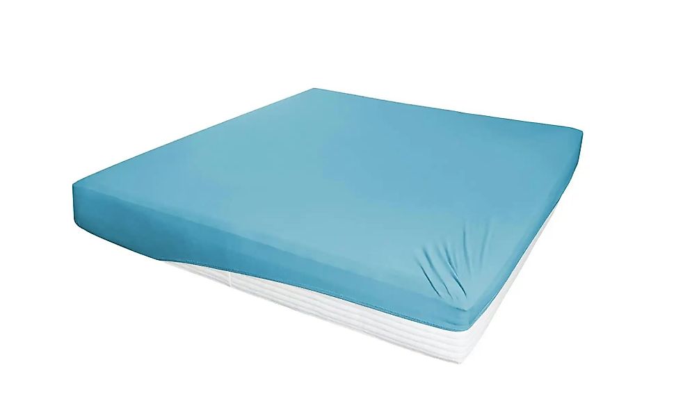 Jersey-Elasthan Boxspringbetttuch   ¦ blau ¦ Maße (cm): B: 190 H: 26 Bettwa günstig online kaufen