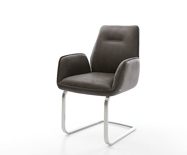 Freischwinger Zoa-Flex Mikrofaser Anthrazit Vintage Freischwinger flach Ede günstig online kaufen