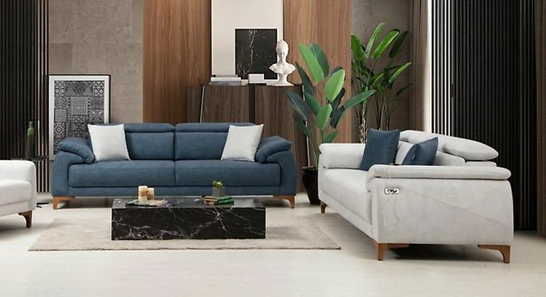 JVmoebel Sofa Modern Set Sofas Couch Sofagarnitur Komplett Textil Möbel Des günstig online kaufen