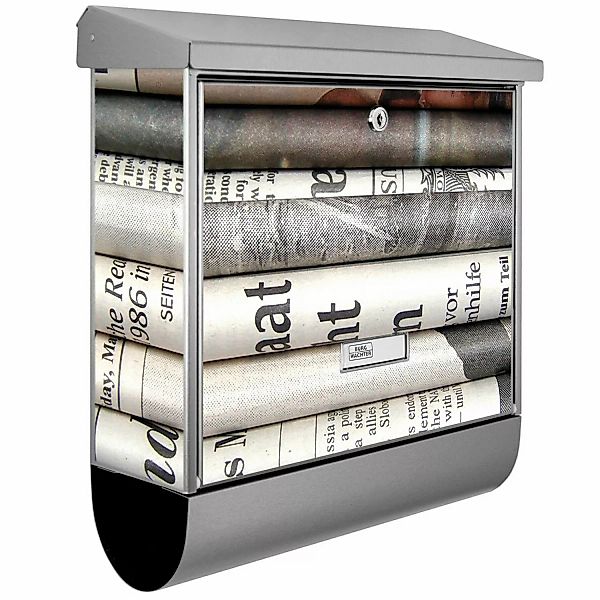 Banjado Briefkasten Edelstahl 38x39x12cm Mit Zeitungsfach Inkl. Montagemate günstig online kaufen