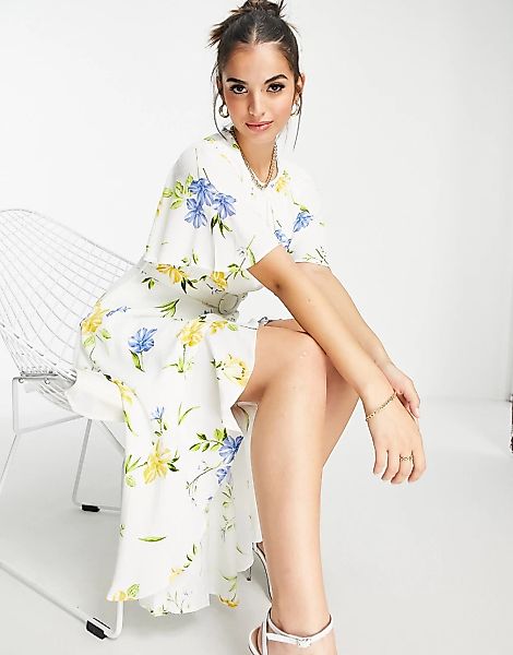 French Connection – Freizeitkleid in Weiß mit Blumenprint günstig online kaufen