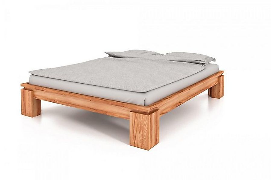 Natur24 Einzelbett Bett Tinci 4 in 140x210cm Kernbuche massiv ohne Holzkopf günstig online kaufen