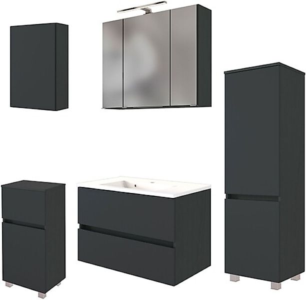 welltime Badmöbel-Set »Welltime Möbel Baabe Waschtisch-Set 3tlg. oder 5tlg. günstig online kaufen