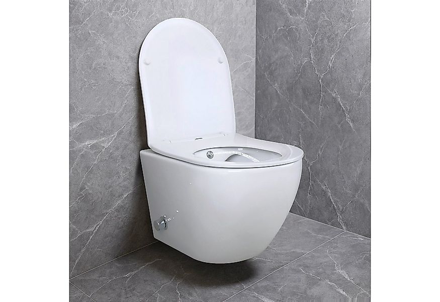 Belvit Tiefspül-WC Toilette mit integriertem Bidet, mit Warm- & Kaltwasser, günstig online kaufen