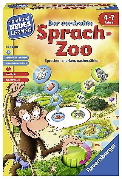 Ravensburger Lernspielzeug Der verdrehte Sprach-Zoo - Kinderspiel ab 4 Jahr günstig online kaufen