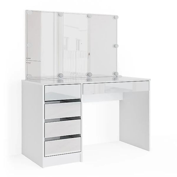 Vicco Schminktisch Sherry, Weiß, 120 cm mit LED Beleuchtung (1-St) günstig online kaufen