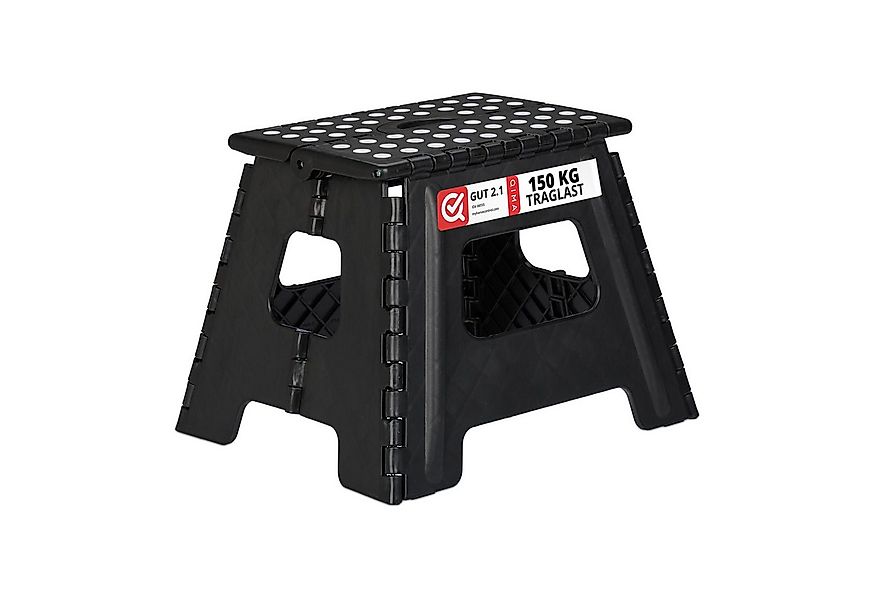 relaxdays Sitzhocker Klapphocker faltbar L, schwarz günstig online kaufen