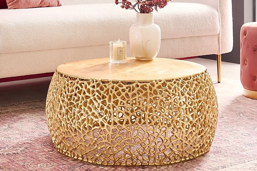 riess-ambiente Couchtisch ABSTRACT LEAF Ø75cm gold (Einzelartikel, 1-St), W günstig online kaufen