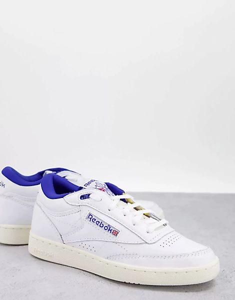 Reebok – Club C Mid II – Sneaker in Weiß und Blau günstig online kaufen