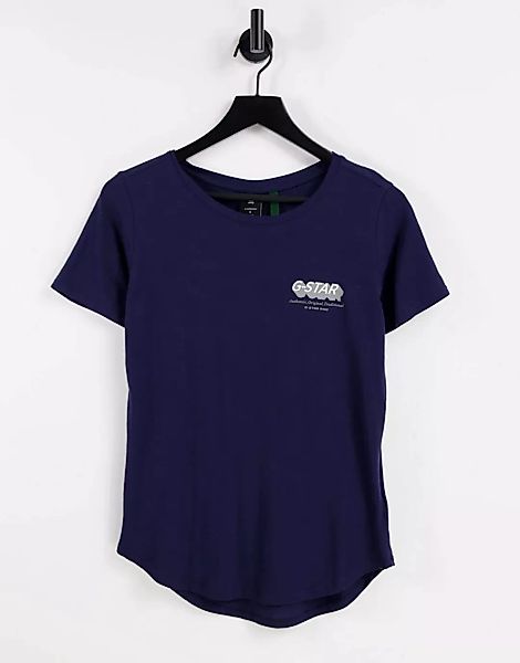 G-Star – T-Shirt mit Logo in Marineblau günstig online kaufen