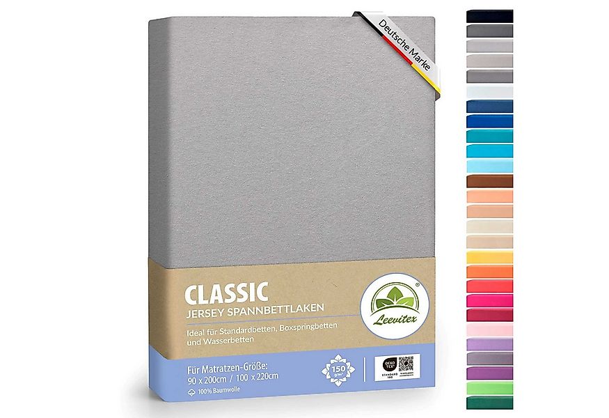 leevitex® Spannbettlaken Spannbettlaken, Mako-Jersey, Gummizug: rundum, (1 günstig online kaufen