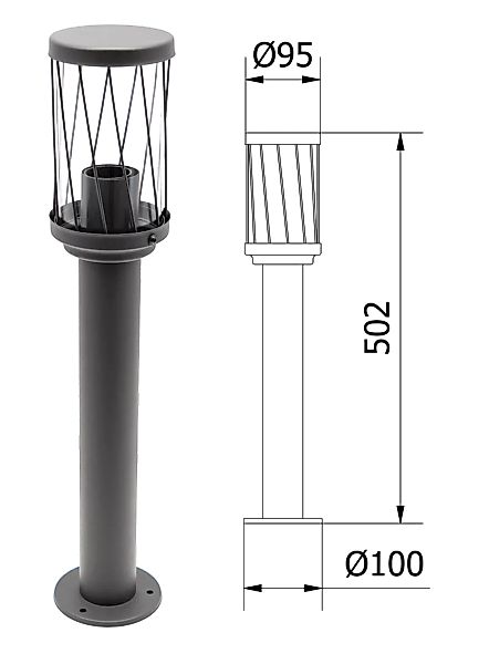 Standleuchte Kerta IP44 50cm E27 230Volt günstig online kaufen