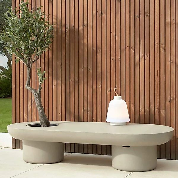 Outdoor Design Couchtisch in Beton Grau 140 cm breit - 30 cm hoch günstig online kaufen