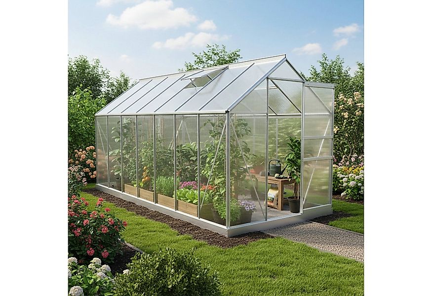 Zelsius Gewächshaus Aluminium Gewächshaus, 430 x 190 cm, 6 mm Hohlkammerpla günstig online kaufen