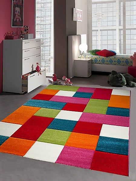 Carpetia Kinderteppich Kinderteppich Kinderzimmer Karo bunt günstig online kaufen