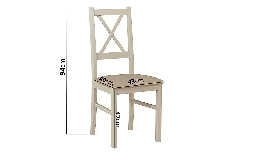 Esszimmerstuhl 2er-Set   ¦ weiß ¦ Maße (cm): B: 43 H: 94 Stühle > Küchenstü günstig online kaufen