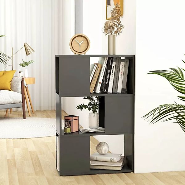 Bücherregal Raumteiler Grau 60x24x94 Cm Spanplatte günstig online kaufen