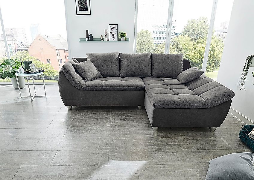 Jockenhöfer Gruppe Ecksofa "Genua L-Form, B: 250 cm", mit 2 Zierkissen günstig online kaufen