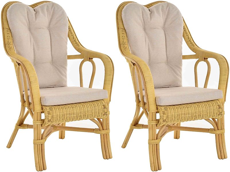 Krines Home Loungesessel Set/2 Rattan Wintergartensessel günstig online kaufen
