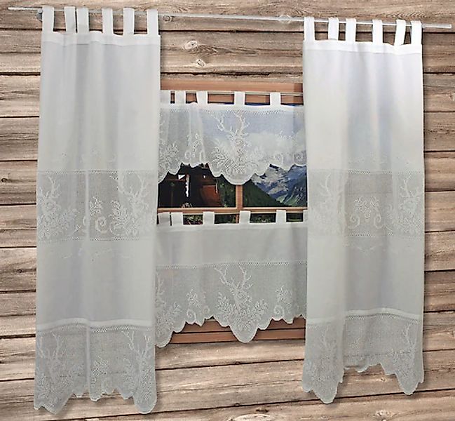 HOSSNER - ART OF HOME DECO Gardine »HIRSCH« Schlaufen 2 Stk. tlg. günstig online kaufen