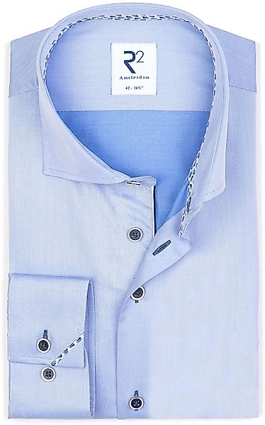 R2 Hemd Twill Blau - Größe 44 günstig online kaufen