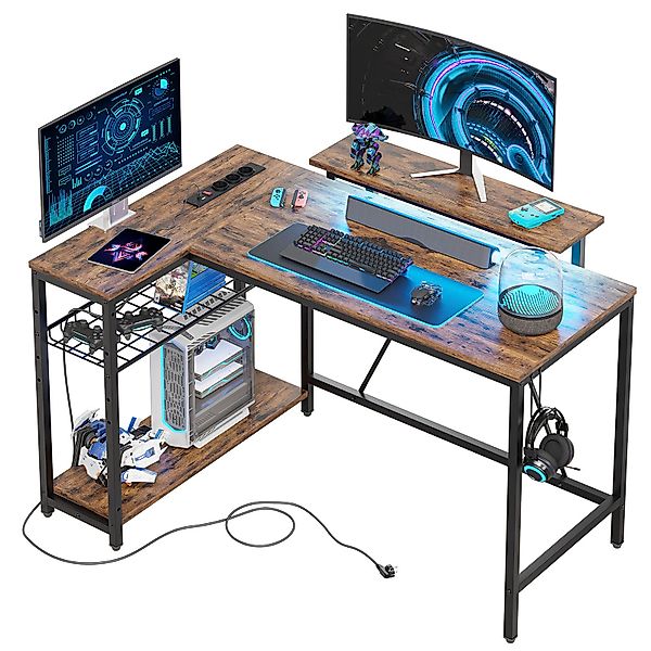 Bestier Gamingtisch L-förmiger Gaming Schreibtisch, 122x82cm günstig online kaufen