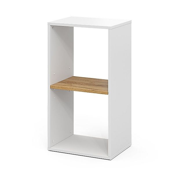 Vicco Bücherregal Tomy, Weiß/Goldkraft Eiche, 40 x 74 cm mit 2 offenen Fäch günstig online kaufen