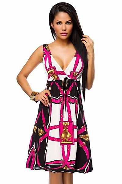 Sommerkleid Sommerkleid luftiges Minikleid Damen-Kleid V-Ausschnitt günstig online kaufen
