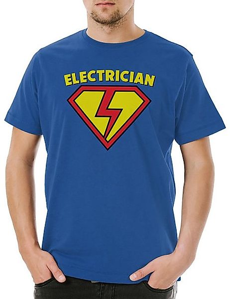 Urban Backwoods Print-Shirt Super Electrician Herren T-Shirt Elektriker Vol günstig online kaufen